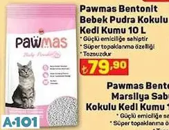 PAWMAS BENTONİT PUDRA KOKULU KEDİ KUMU 10L PAWMAS BENTONİT PUDRA KOKULU KEDİ KUMU 10L